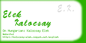 elek kalocsay business card